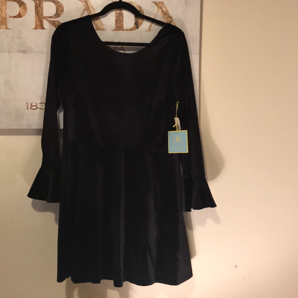 New with tags CeCe black velvet dress